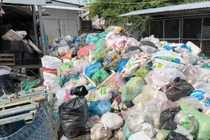 Rác chất thành đống, ven các chợ khu vực xã Ba Tri