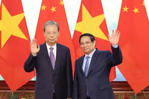 Thủ tướng Phạm Minh Chính tiếp Ủy viên trưởng Nhân đại toàn quốc Trung Quốc Triệu Lạc Tế. Ảnh: QUANG PHÚC