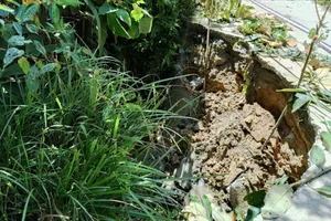 Quảng Ngãi: Đường sạt lở nặng do mưa lớn