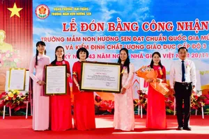 Trường Mầm non Hương Sen đón nhận Bằng công nhận Trường Chuẩn quốc gia mức độ 2 và Chứng nhận Kiểm định chất lượng giáo dục cấp độ 3