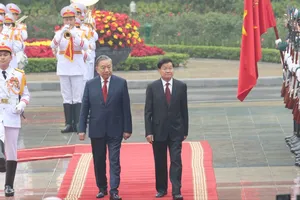 Tổng Bí thư Tô Lâm và Phu nhân chủ trì lễ đón Tổng Bí thư, Chủ tịch nước Lào Thongloun Sisoulith và Phu nhân