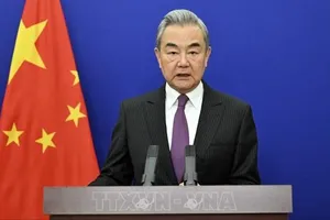 Bộ trưởng Ngoại giao Trung Quốc Vương Nghị phát biểu. Ảnh: THX/TTXVN
