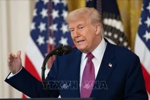 Tổng thống Mỹ Donald Trump phát biểu tại Nhà Trắng, Washington, D.C. Ảnh: THX/TTXVN