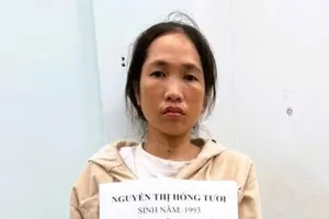 Nguyễn Thị Hồng Tươi tại cơ quan công an. Ảnh: CATĐN