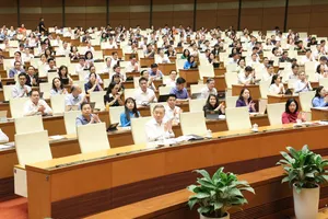 Các đại biểu Quốc hội tại phiên họp sáng 24-4. Ảnh: QUANG PHÚC