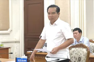 Chủ tịch UBND TPHCM Nguyễn Văn Được phát biểu kết luận buổi làm việc. Ảnh: THANH HIỀN