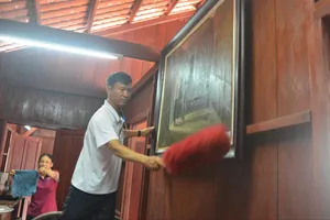 Lau dọn tại Di tích lịch sử nhà má Tám Nhung