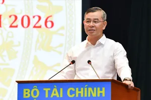 Bộ trưởng Bộ Tài chính Ngô Văn Tuấn phát biểu tại hội nghị. Ảnh: BTC