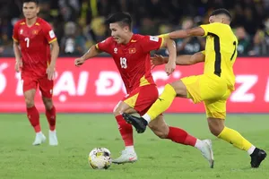 Đội tuyển Việt Nam trong trận gặp đội tuyển Malaysia ở vòng loại ASIAN Cup 2027 (ẢNH: DŨNG PHƯƠNG)
