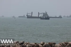 Tàu lưu thông qua eo biển Hormuz. Ảnh: WANA 