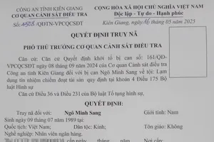 Quyết định truy nã đối tượng Ngô Minh Sang