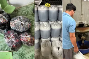 Hiện trường nơi các đối tượng sản xuất chế biến bột cà phê giả