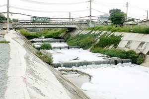 Ba Bo Canal is still polluted (PHoto: SGGP)
