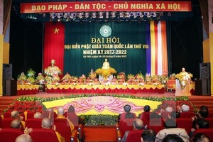 As many as 1,250 dignitaries, monks, nuns and followers attend the eighth congress of the Vietnam Buddhist Sangha (VBS) (Photo VNA)