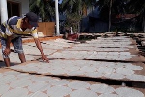Traditional craft of My Long rice paper making in Ben Tre province's My Thanh commune is in the list of Vietnam’s national intangible cultural heritages (Photo: VNA)