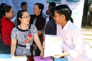 At a job fair 