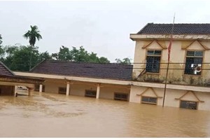 Floodwater has inundated many parts of Central Vietnam since October (Photo: SGGP)