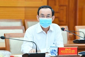 Secretary of Ho Chi Minh City Party Committee Nguyen Van Nen at the meeting (Photo: SGGP)