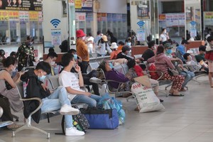 Bus stations crowded with people returning to hometown