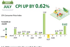 July CPI up by 0.62 percent month-on-month