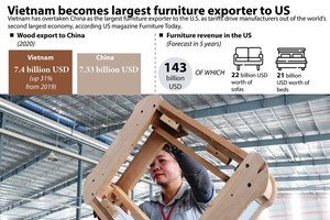 Vietnam becomes largest furniture exporter to US