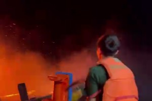Fishing boat catches fire, risk of fuel spilling into sea