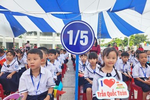 Students’ radiant smiles in newly-built schools