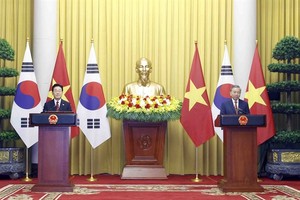 Vietnamese, RoK leaders meet press in Hanoi