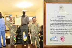 Vietnamese peacekeepers praised for road projects in Abyei