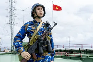 DK1 platforms hold flag raising ceremony at sea