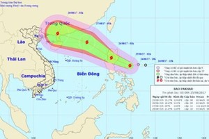 Position of typhoon Pakhar (Photo: the National Hydrology Meteorology Forecast Center)