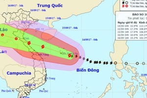 Position of typhoon Doksuri  