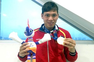 Vietnamese swimmer Vo Thanh Tung at the 2014 Asian Para Games (Source: VNA)