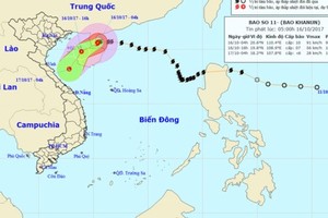 Position of typhoon Khanun 