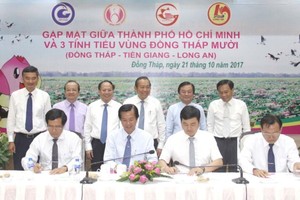 A meeting to economic cooperation and development between Dong Thap, Long An and Tien Giang with Ho Chi Minh City.