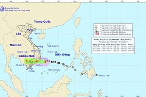 Position of the tropical- low depression (Source: NMHFC)