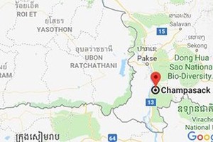 Champasak province, where occur in scaffold collapse (Photo:Google Maps)