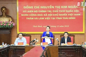 National Assembly Chairwoman Nguyen Thi Kim Ngan speaks in the working (Photo: Thai Binh Newspaper)