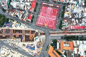 Quanh Thi Trang roundabout area has been replaced for Metro Line No. 1 project