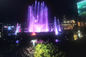 The art fountain is located at Khanh Hoi Lake Park in Ho Chi Minh City