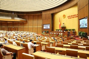 Legislators will deliberate the draft Law on Mediation and Dialogue at Court on May 25 morning as part of the ninth session of the 14th National Assembly. (Photo: VNA)