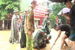 Non-stop rain and flash flood have been sweeping through the Northern mountainous province of Ha Giang. (Photo:  Steering Committee for Flood and Storm Prevention and Control, Search and Rescue of Ha Giang Province)