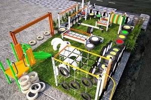 A construction model of playground for kids 