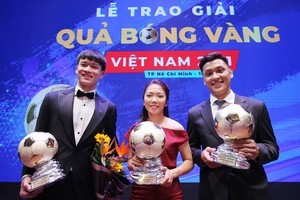 Hoang Duc, Huynh Nhu win Golden Ball Awards for men, women 