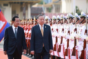 Party General Secretary To Lam welcomed in Cambodia