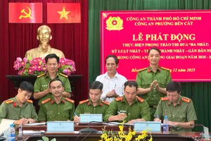 Công an phường Bến Cát phát động phong trào thi đua “Ba nhất”