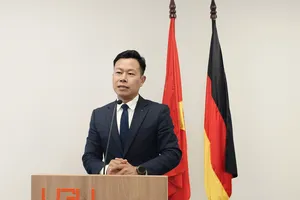 GS-TS Lê Quân, Thứ trưởng Bộ GD-ĐT kiêm Chủ tịch Hội đồng trường Đại học Việt Đức phát biểu