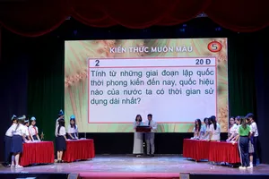 Hội thi "Kiến thức Muôn màu" là sân chơi kiến thức thú vị, vui tươi và hấp dẫn các em học sinh. Ảnh: THÚY BÌNH