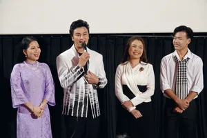 NSƯT Thu Vân, NSƯT Võ Minh Lâm, NSƯT Ngọc Đợi và nghệ sĩ trẻ Lê Hoàng Nghi (từ trái qua phải), những nghệ sĩ từng đoạt giải Chuông Vàng, chia sẻ cảm xúc và kỷ niệm với cuộc thi "Chuông vàng vọng cổ". Ảnh: THÚY BÌNH