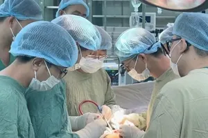 Các chuyên gia Bệnh viện Nhân dân 115 hướng dẫn bác sĩ Khoa Ngoại Chấn thương chỉnh hình, Bệnh viện Đa khoa Bà Rịa thực hiện ca phẫu thuật vi phẫu